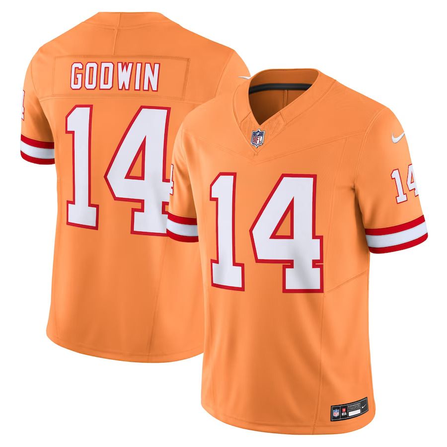 Men Tampa Bay Buccaneers #14 Chris Godwin Nike Orange Throwback Vapor F.U.S.E. Limited NFL Jersey